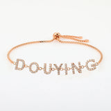Lateefah Zircon Name Bracelet Women Copper Charm Bracelet