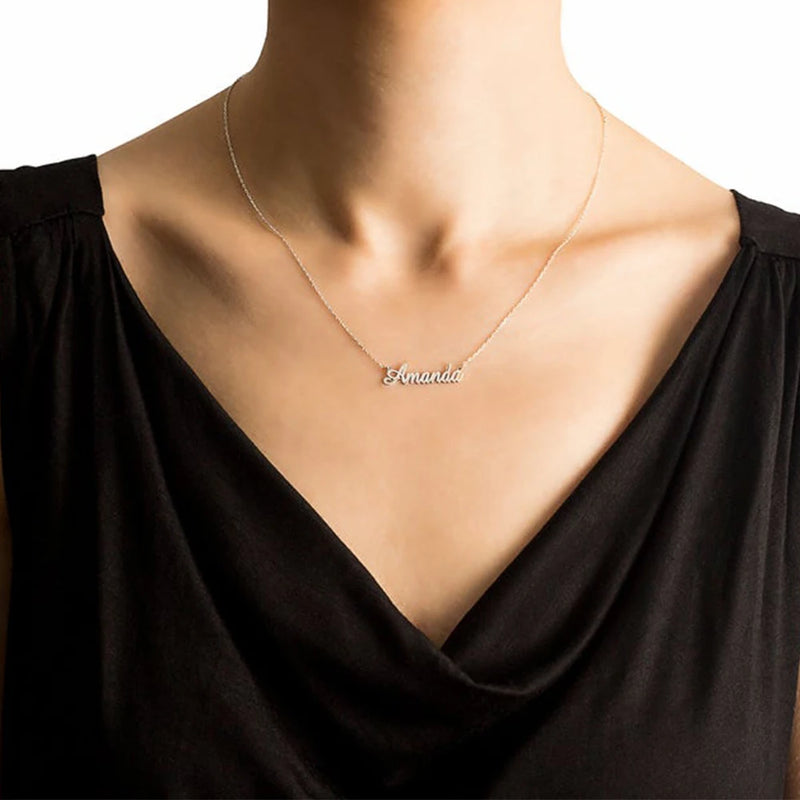 Lateefah Drop Personality Necklaces Stainless Steel Name Jessica Necklace