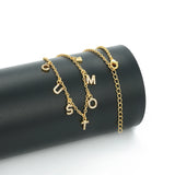 Silvery Filled Letter Name Number Anklet for Personality Special Dates Birthday