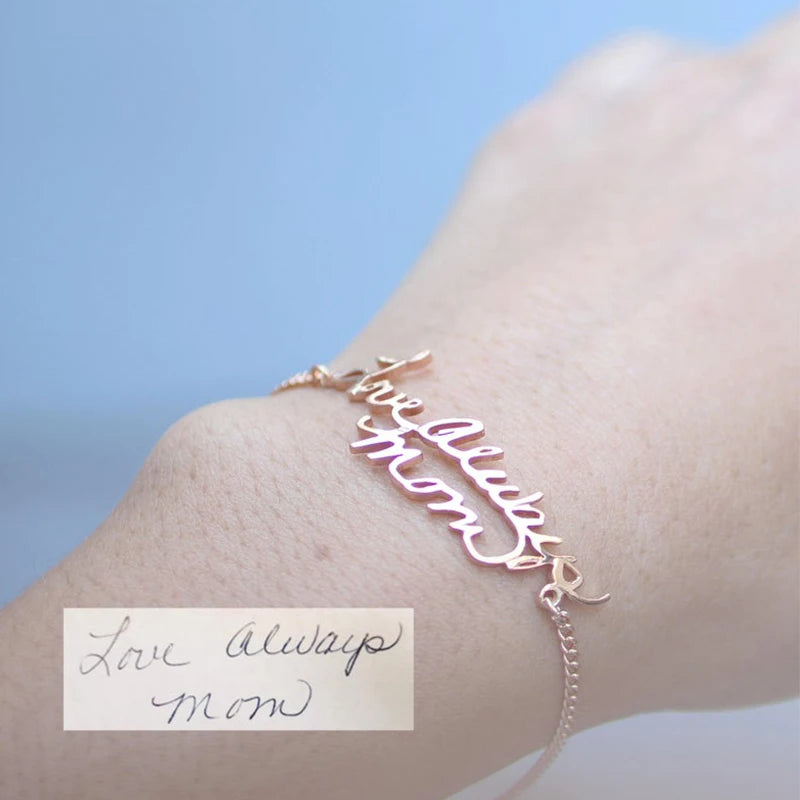 Lateefah Handwriting Bracelet Actual Handwriting Jewelry Signature Bracelet