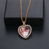Lateefah Heart Shape Necklace Stainless Steel Zircon Pendant Cubic Chain