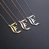 Lateefah Initial Necklace Personality Gothic Name Jewelry Stainless Steel