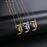 Lateefah Initial Necklace Personality Gothic Name Jewelry Stainless Steel