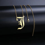 Lateefah Initial Necklace Personality Gothic Name Jewelry Stainless Steel