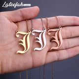 Lateefah Initial Necklace Personality Gothic Name Jewelry Stainless Steel