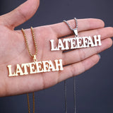 Lateefah Hiphop Cursive Initial Letters Pendant Necklace