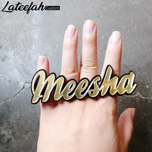 Lateefah Vertical Name Rings for Women