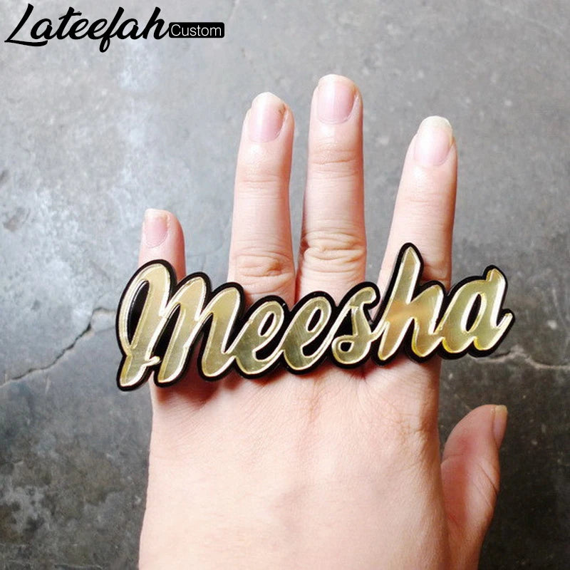 Lateefah Vertical Name Rings for Women