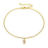 Lateefah A-Z Alphabet Pendant Anklets Women Beach Summer Foot Jewelry