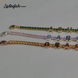 Lateefah Colorful Name Tennis Chain Bracelet Zircon Women Gift