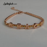 Lateefah Colorful Name Tennis Chain Bracelet Zircon Women Gift