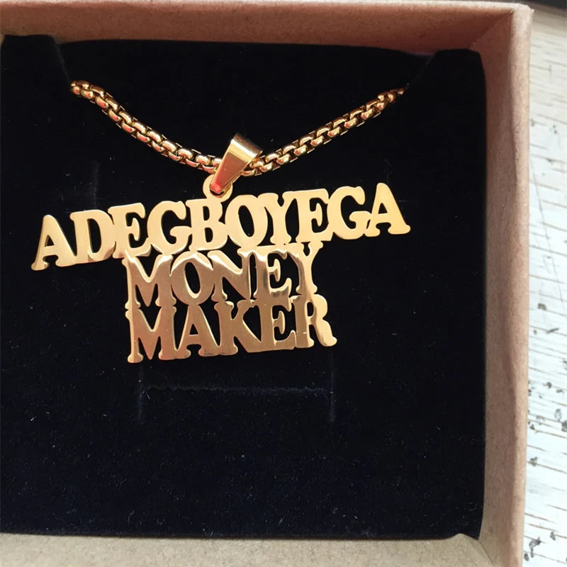 Lateefah Punk Style Box Chain Name Personalized Necklace Women