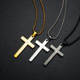 Men's Stainless Steel Cross Necklace - Titanium Steel Name Letter Jewelry