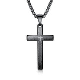 Men's Stainless Steel Cross Necklace - Titanium Steel Name Letter Jewelry