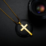 Men's Stainless Steel Cross Necklace - Titanium Steel Name Letter Jewelry