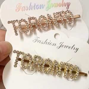Lateefah Rhinestone Hairpins Tiara Hair Clips Barrettes for Women Girls