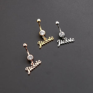 Stainless Steel Belly Button Ring Crystal Stones Navel Piercing