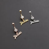 Stainless Steel Belly Button Ring Crystal Stones Navel Piercing