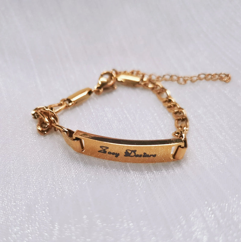 Personalized Stainless Steel Name Letter Bracelet - Adjustable Link Chain
