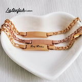 Personalized Stainless Steel Name Letter Bracelet - Adjustable Link Chain
