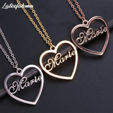 Lateefah Stainless Steel Necklace Name Heart Shape Pendants Necklaces Nameplate