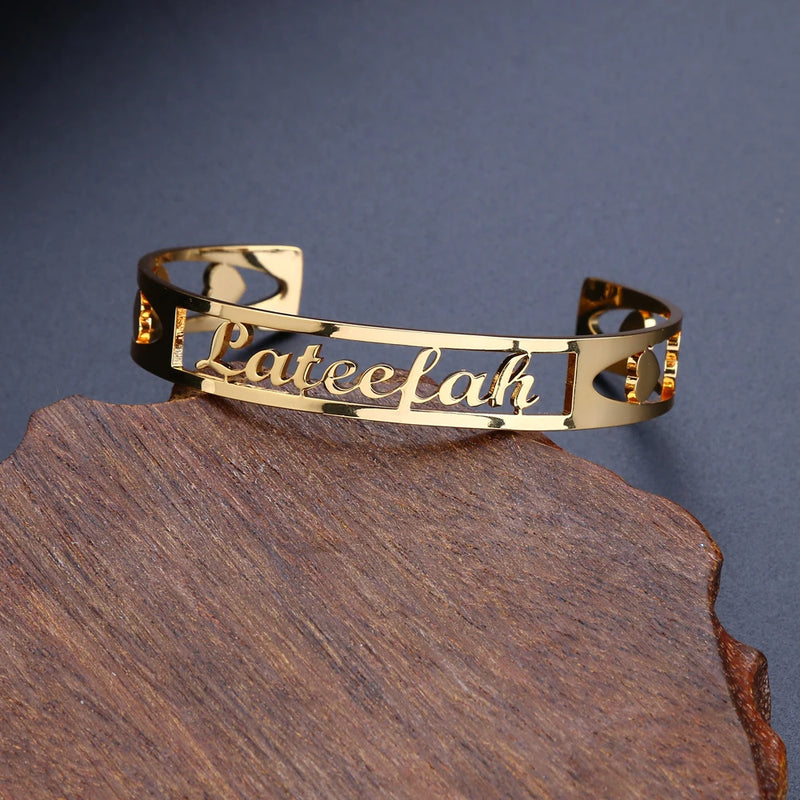 Lateefah Stainss Personality Cuff Bangles for Women