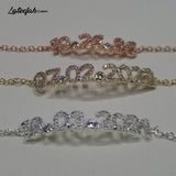 Lateefah Zircon Name Bracelet Adjustable Mother's Gift for Mom