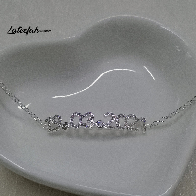 Lateefah Zircon Name Bracelet Adjustable Mother's Gift for Mom