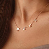 Lateefah Name Letters Choker Necklace Stainless Steel Initial Letter Pendant