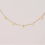 Lateefah Name Letters Choker Necklace Stainless Steel Initial Letter Pendant