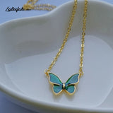Lateefah Thermochromic Butterfly Necklace for Women