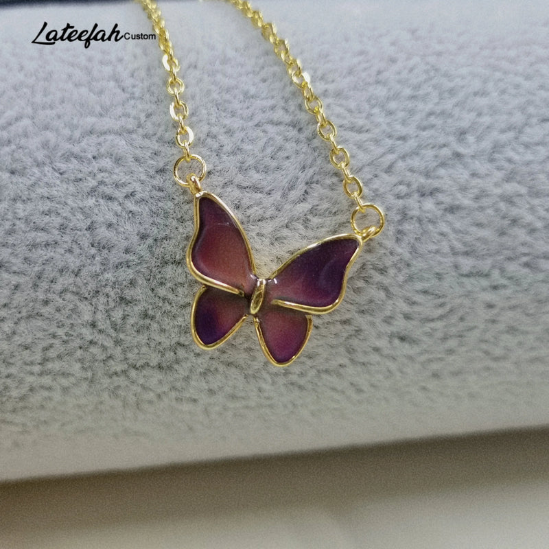Lateefah Thermochromic Butterfly Necklace for Women