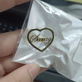 Heart Shape Name Earrings Customize Initial Cursive Nameplate Stud Earring