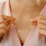 Lateefah First Lady VOTE Pendant Necklace Stainless Steel