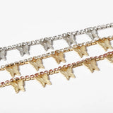 Latefah Butterfly Necklace Sparkling Crystal Ribbon Jewelry Women's Vintage