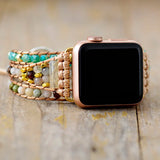 Boho Rhinestone Smart Watch Band 3X Wrap Rope Armband Bracelet