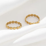 Sweet Tarnish 18K Plated Mini Heart Love Rings for Women Romantic Thin Ring