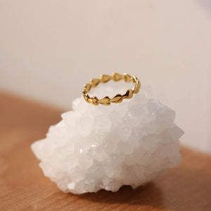 Sweet Tarnish 18K Plated Mini Heart Love Rings for Women Romantic Thin Ring