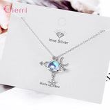 Moon Star Pendant Necklace 925 Silver Needle