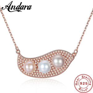 925 Silver Freshwater Pearl Pendant Necklace