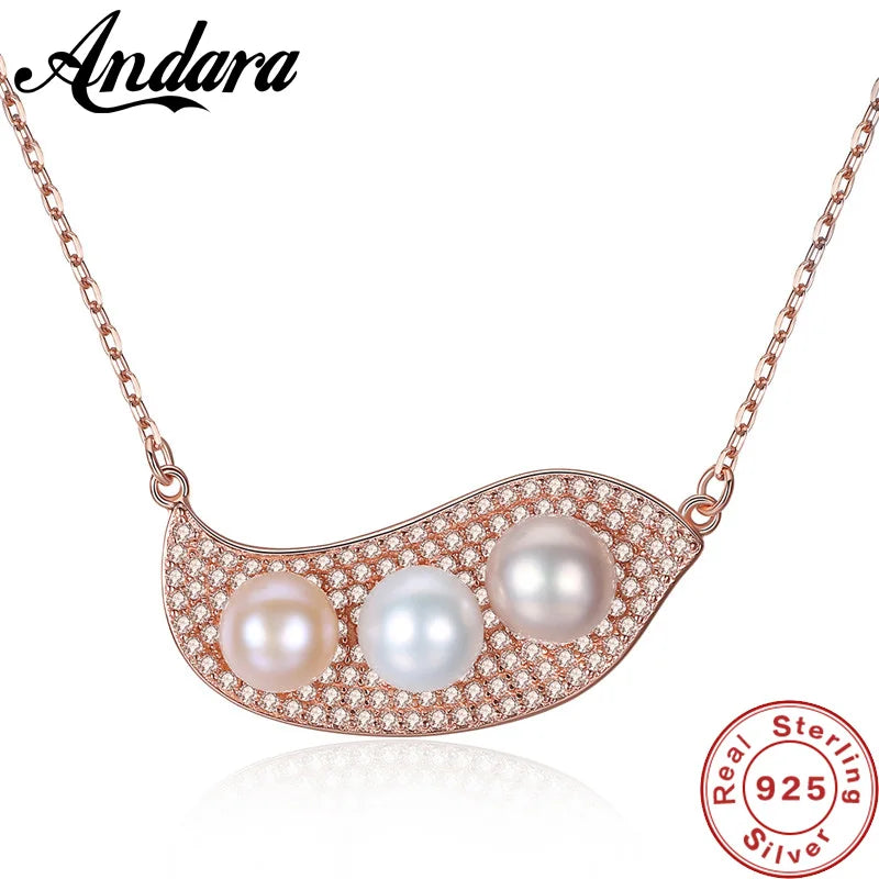 925 Silver Freshwater Pearl Pendant Necklace