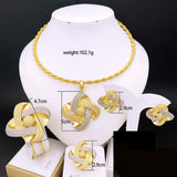 Italian 18k Butterfly Jewelry Set Two Tone Necklace Earrings Bracelet