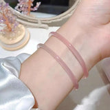 Natural Chalcedony Ice Sweet Pink Bracelet Delicate Jade Handring