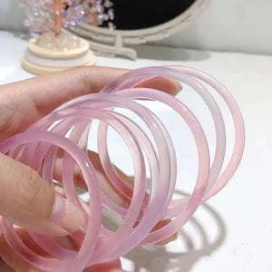 Natural Chalcedony Ice Sweet Pink Bracelet Delicate Jade Handring
