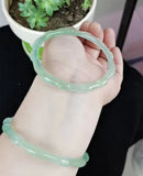 Natural Chalcedony Agate Bamboo Bracelet Lucky Lady Grace Bangles