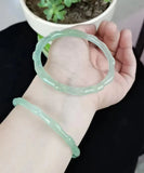Natural Chalcedony Agate Bamboo Bracelet Lucky Lady Grace Bangles