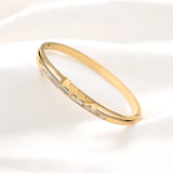 Crystal CZ Heart Shape Jewelry Set Shell Bangle Wedding Engagement Gift
