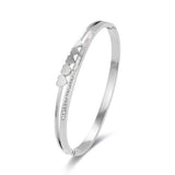 Crystal CZ Heart Shape Jewelry Set Shell Bangle Wedding Engagement Gift