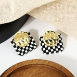 S925 Silver Needle Chess Drop Earrings