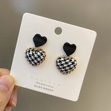 S925 Silver Needle Chess Drop Earrings